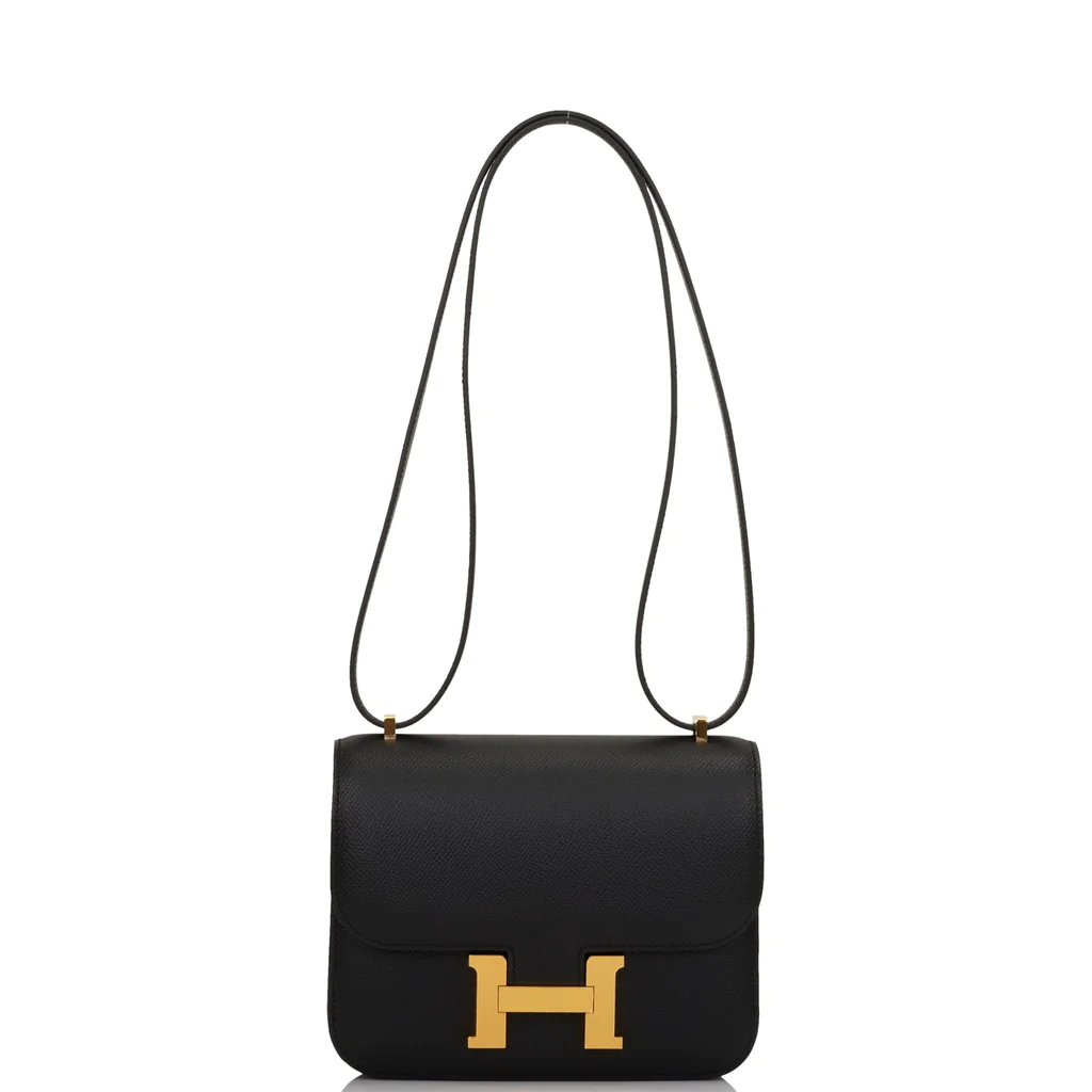 HE&&ME Constance Bag 18 Black Epsom Gold Hardware