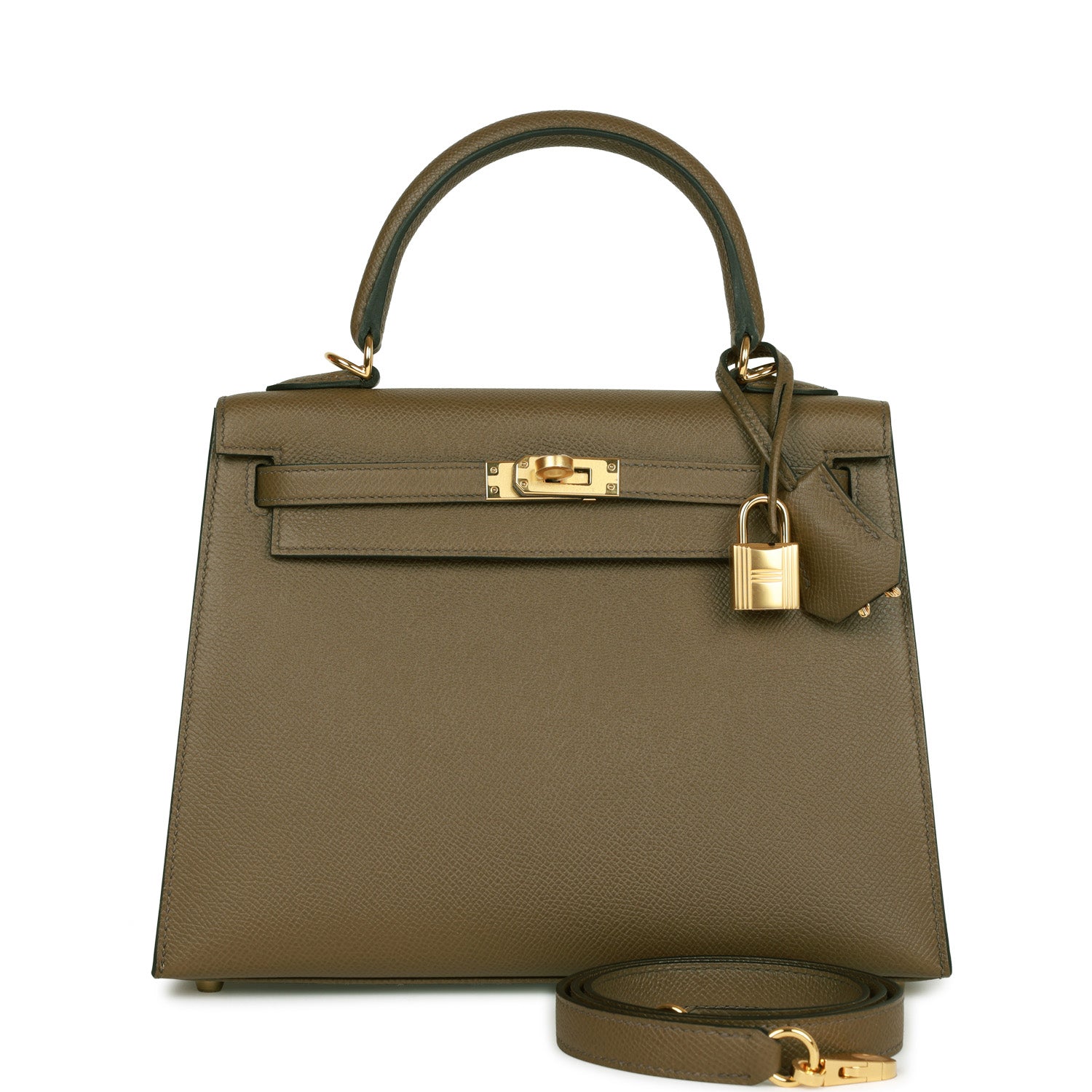 HE&&ME Kelly Sellier 25 Vert Olive Epsom Gold Hardware