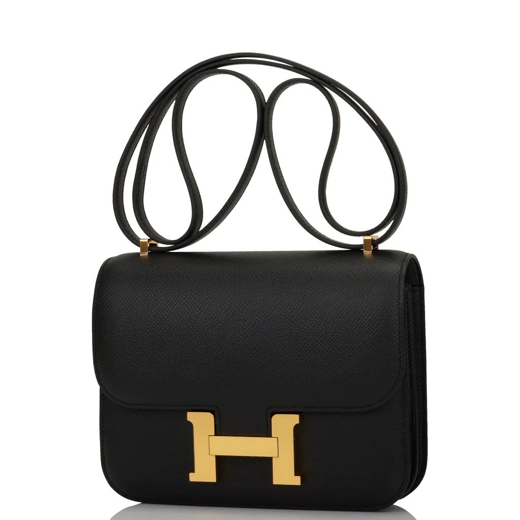 HE&&ME Constance Bag 18 Black Epsom Gold Hardware
