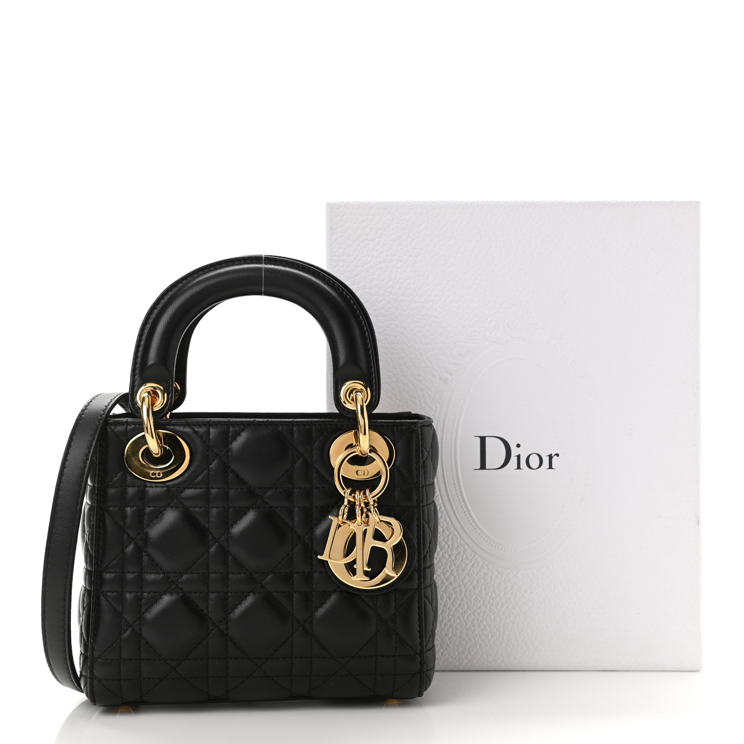 CHRISTIAN  Mini Lady Dior Black