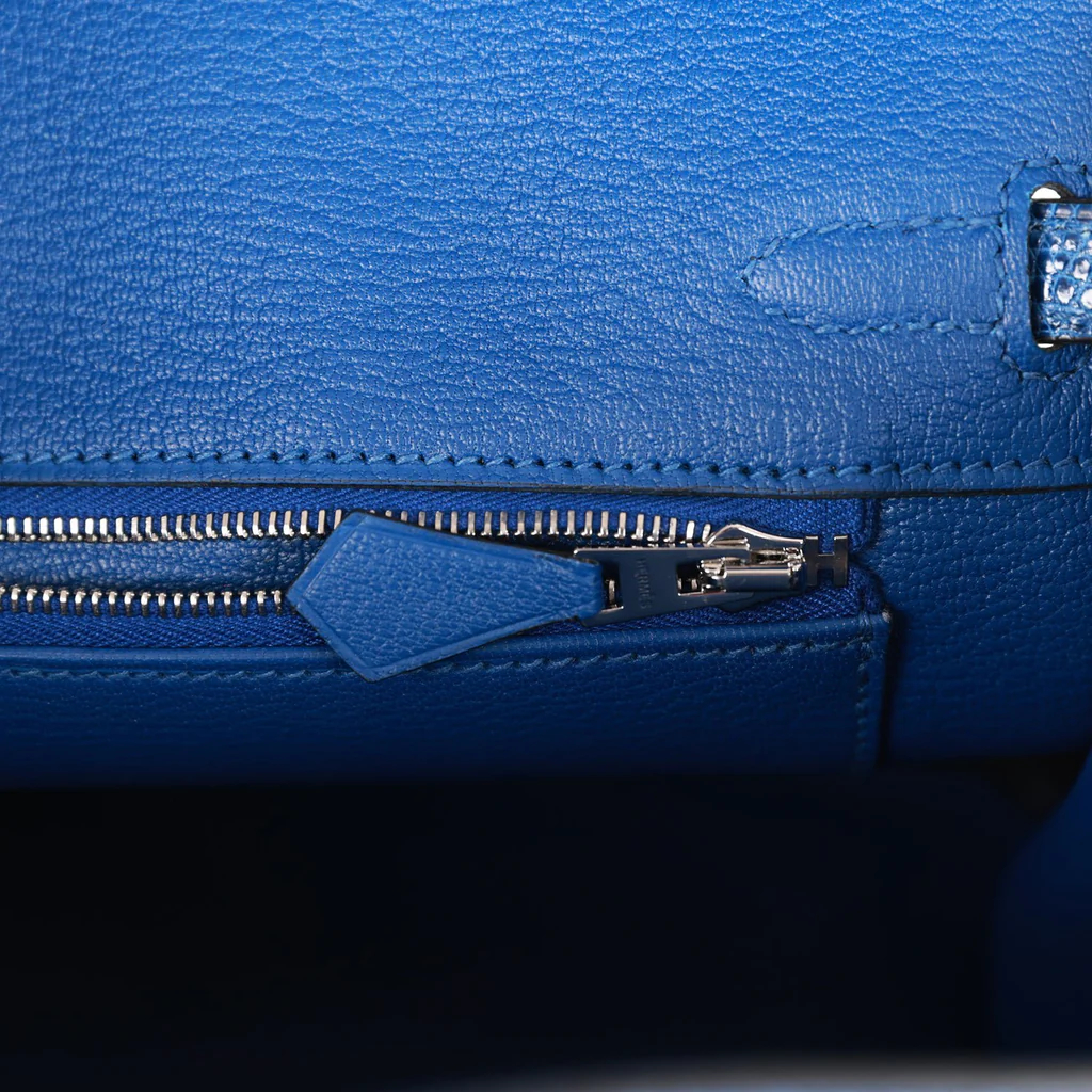 HE&&ME Birkin 25 Bleu Saphir Lizard Palladium Hardware