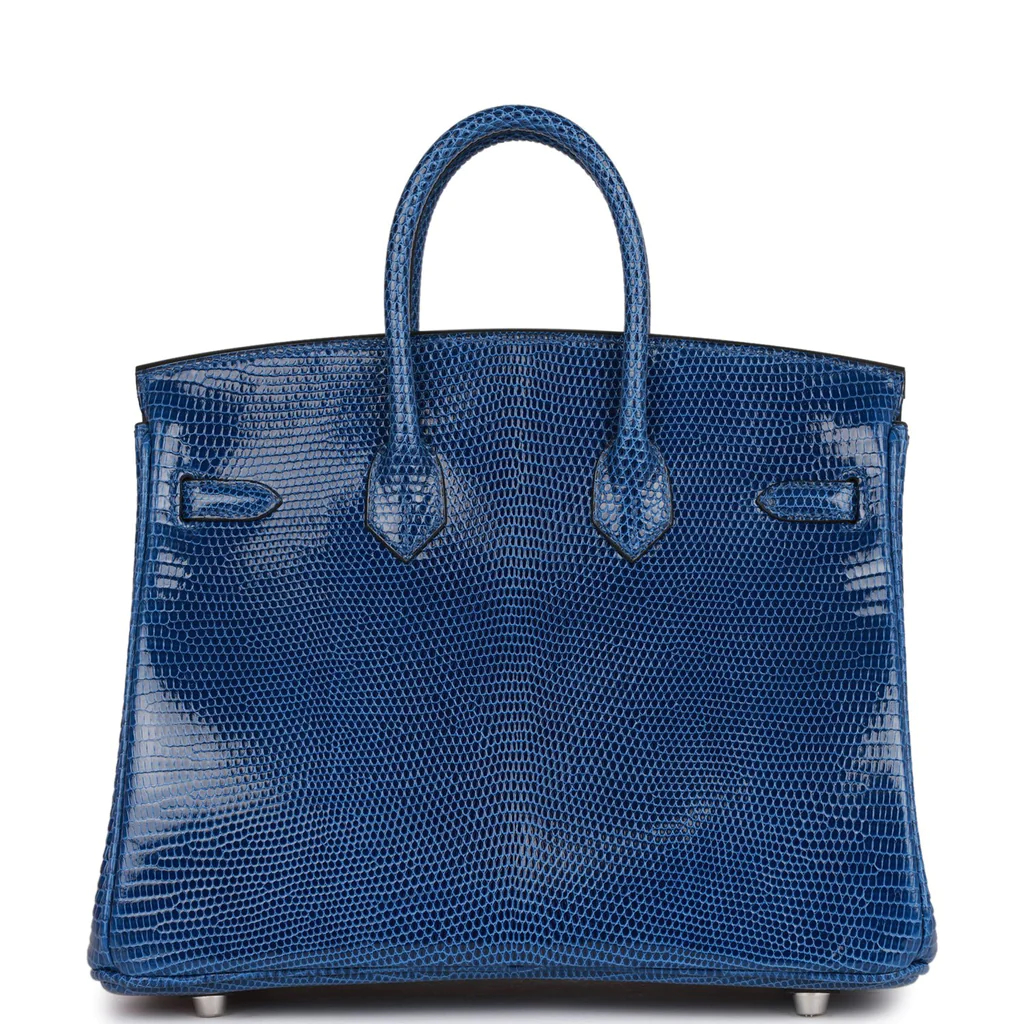 HE&&ME Birkin 25 Bleu Saphir Lizard Palladium Hardware