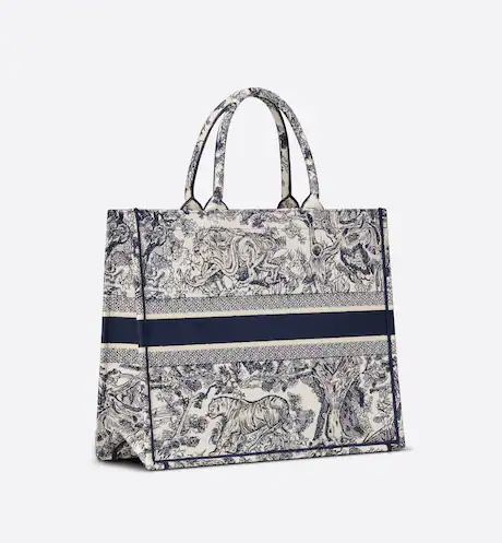 LARGE DIOR BOOK TOTE Blue Toile de  (42 x 35 x 18.5 cm)