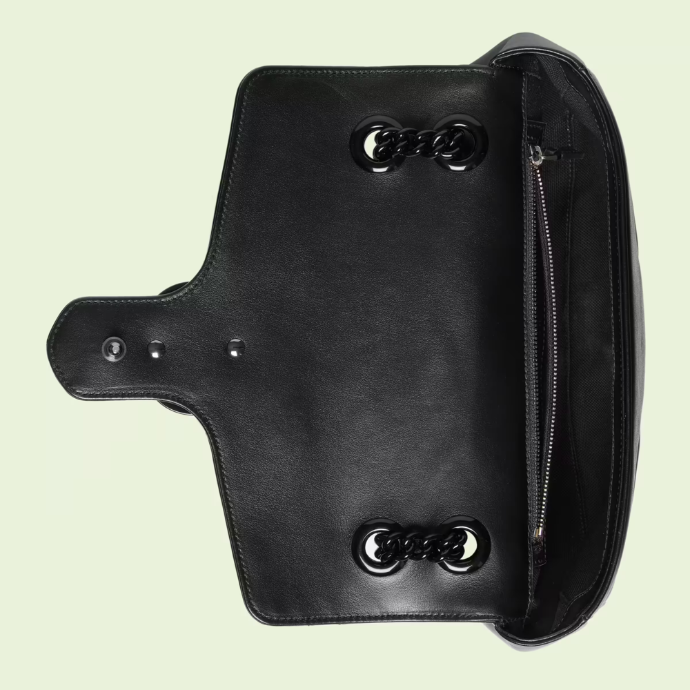 hand small shoulder bag   Black Leather