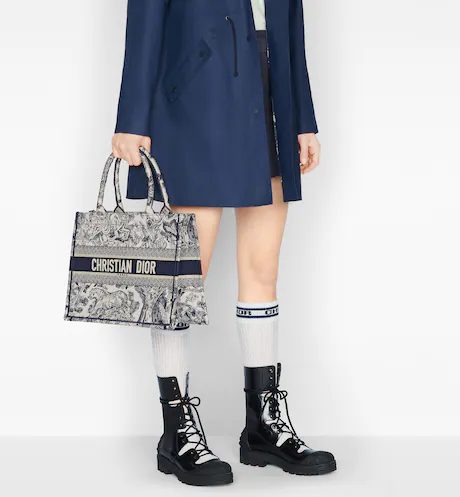 DIOR BOOK TOTE Blue Toile de  (36 x 27.5 x 16.5 cm)