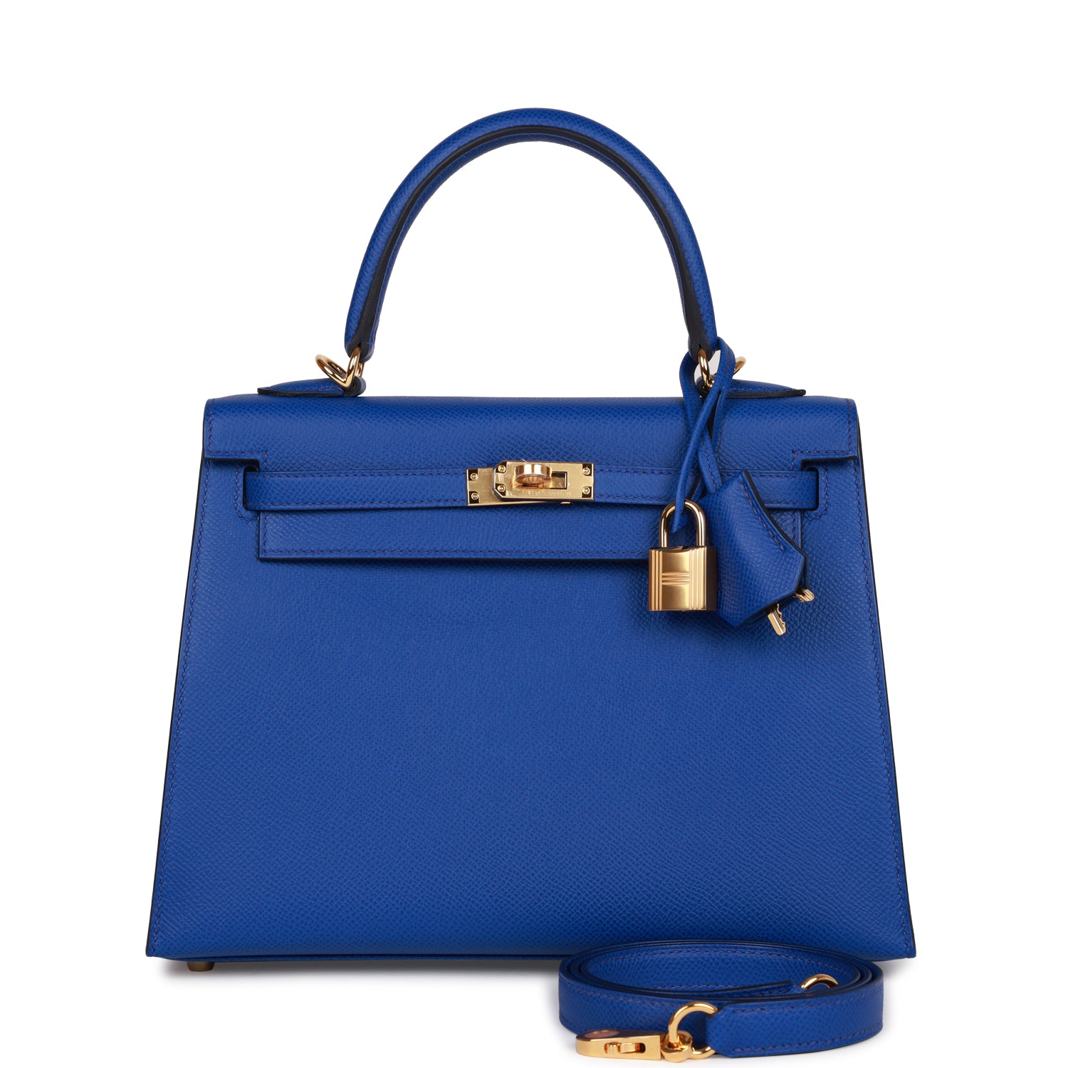 HE&&ME Kelly Sellier 25 Bleu Royal Epsom Gold Hardware