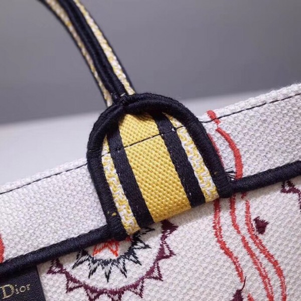 Dior Book Tote Bag In ed Geometric Canvas