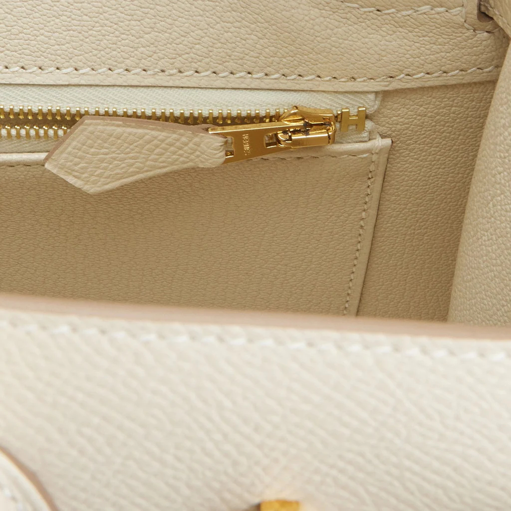 HE&&ME Birkin Sellier 25 Craie Epsom Gold Hardware