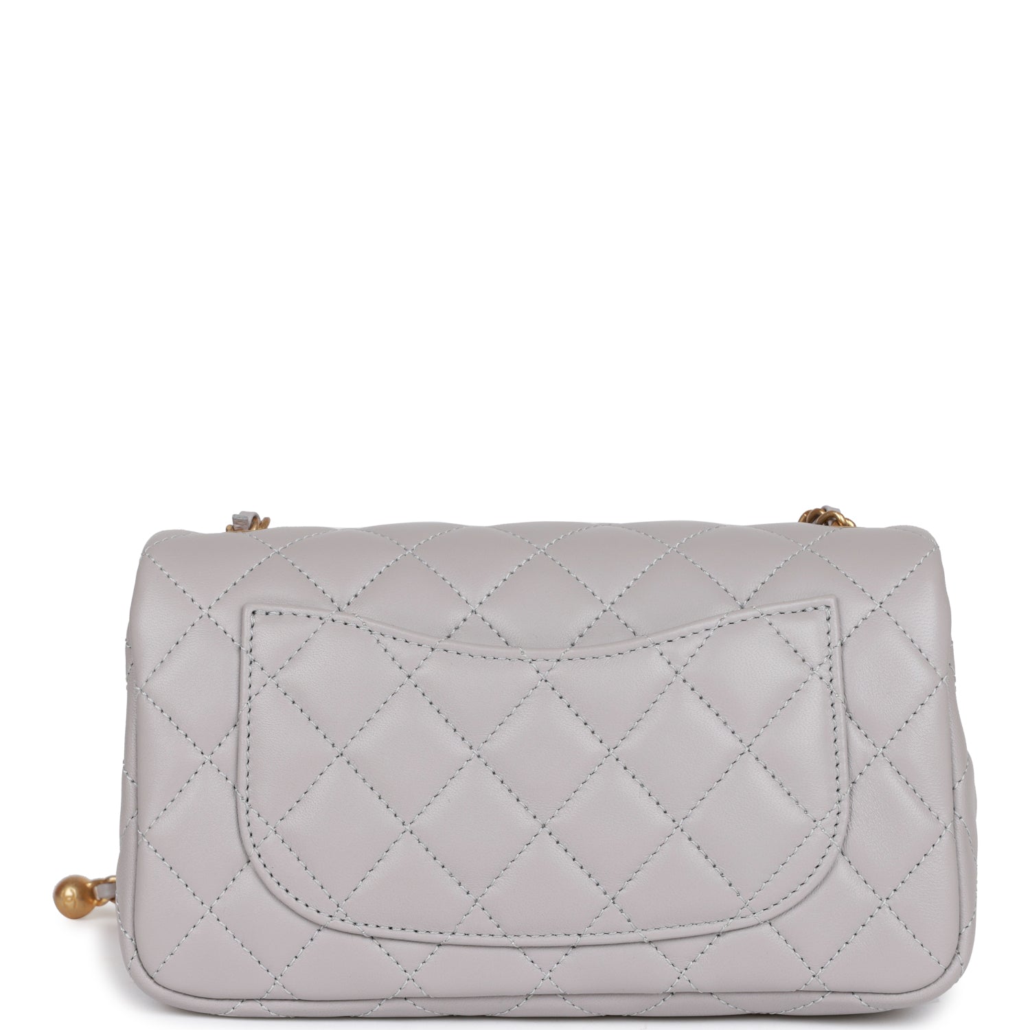 Mini Flap Bag Light Grey  Hardware