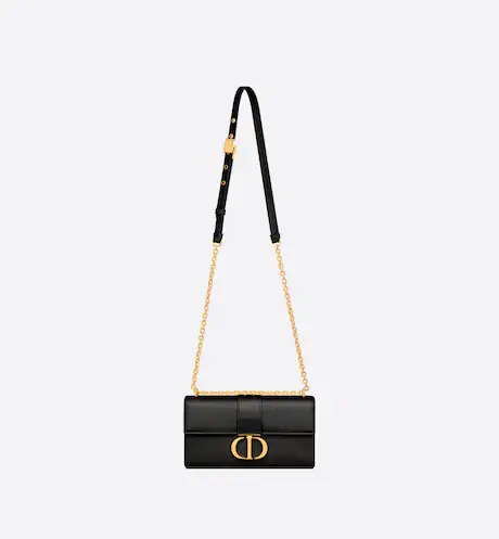 30 MONTAIGNE  BAG WITH CHAIN Black Calfskin