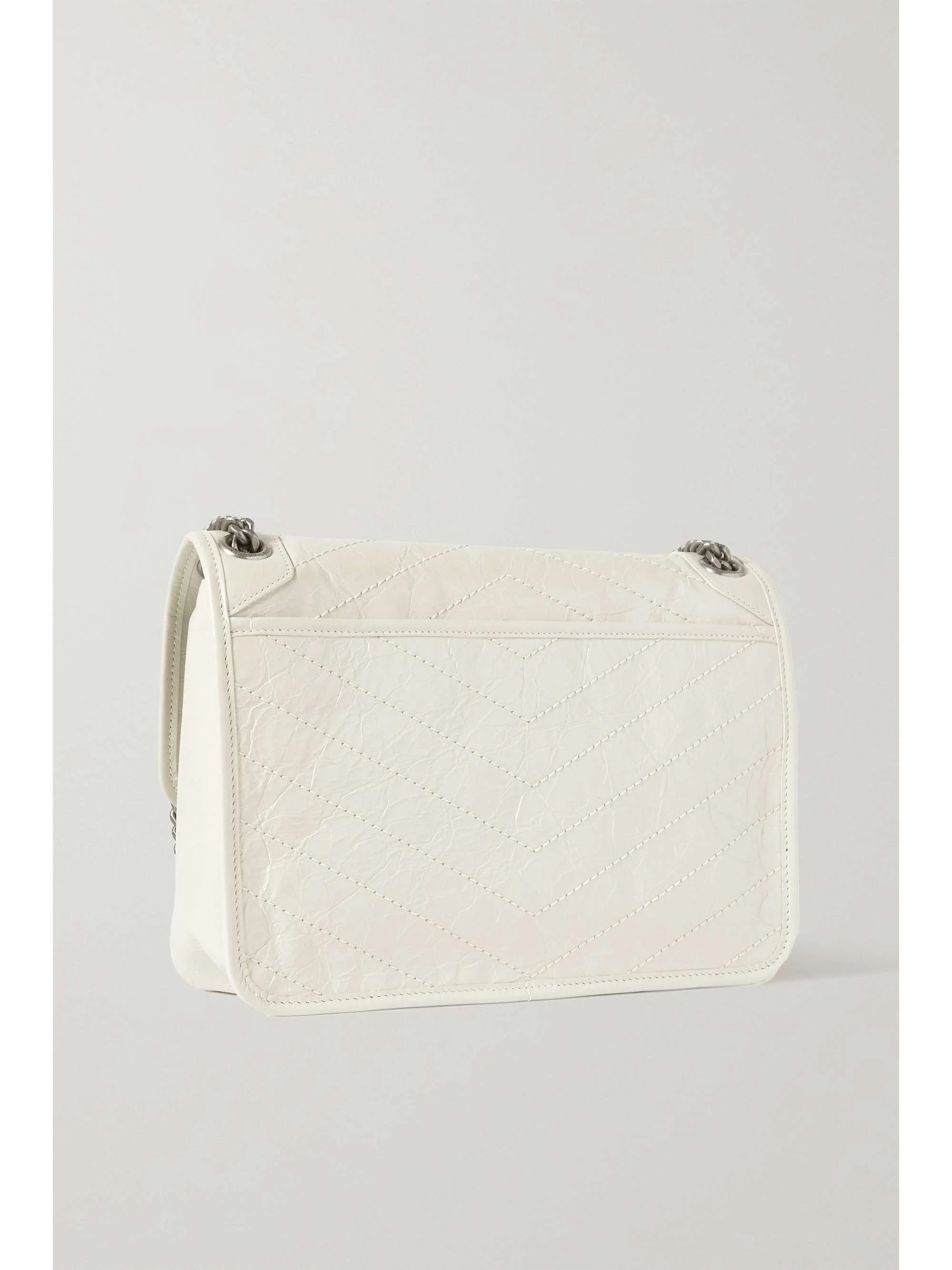 Niki medium crinkled glossed-leather shoulder bag