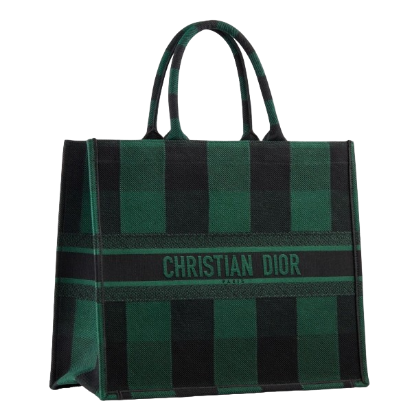 Dior Book Tote Bag  Check Canvas