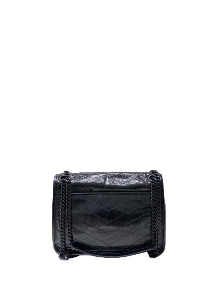 Mini quilted crinkled-leather shoulder bag