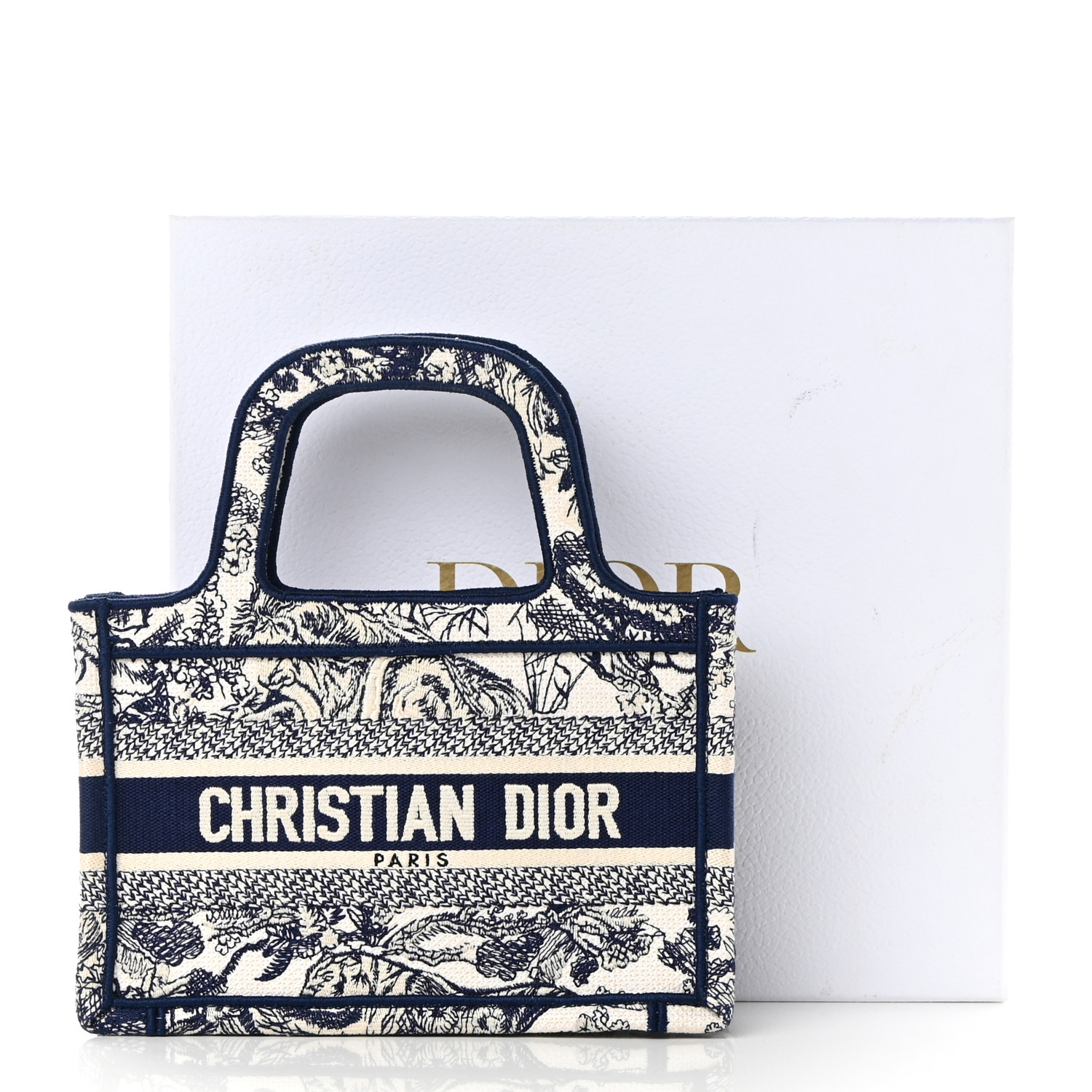 CHRISTIAN DIOR Mini Toile  Book Tote Blue