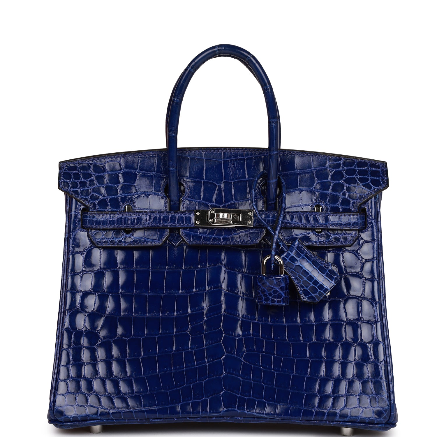 HE&&ME Birkin 25 Bleu Electric Shiny Niloticus Crocodile Palladium Hardware
