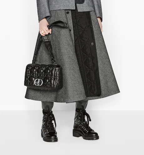 LARGE DIOR CARO BAG Black  Calfskin