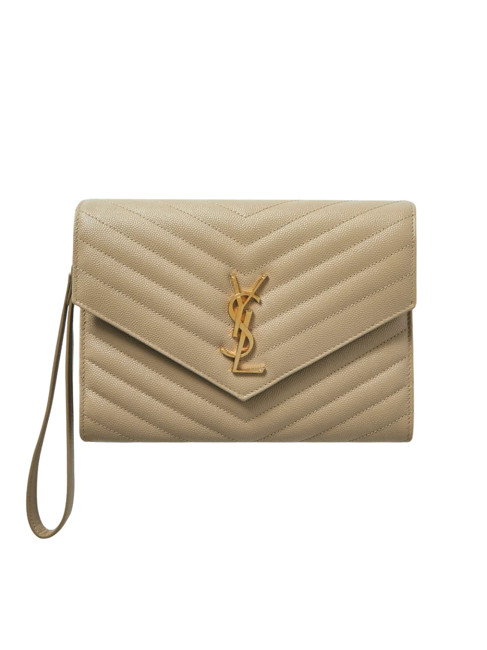 Quilted textured leather pouch