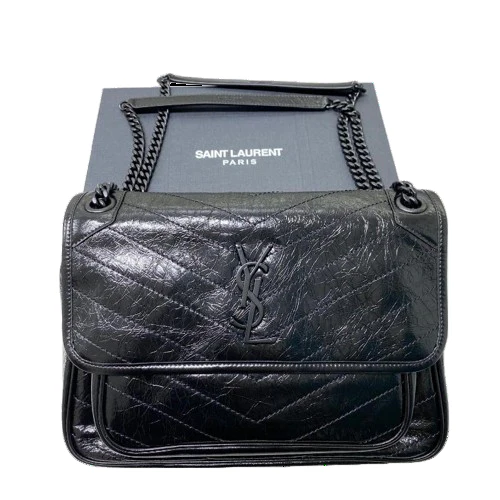 Mini quilted crinkled-leather shoulder bag