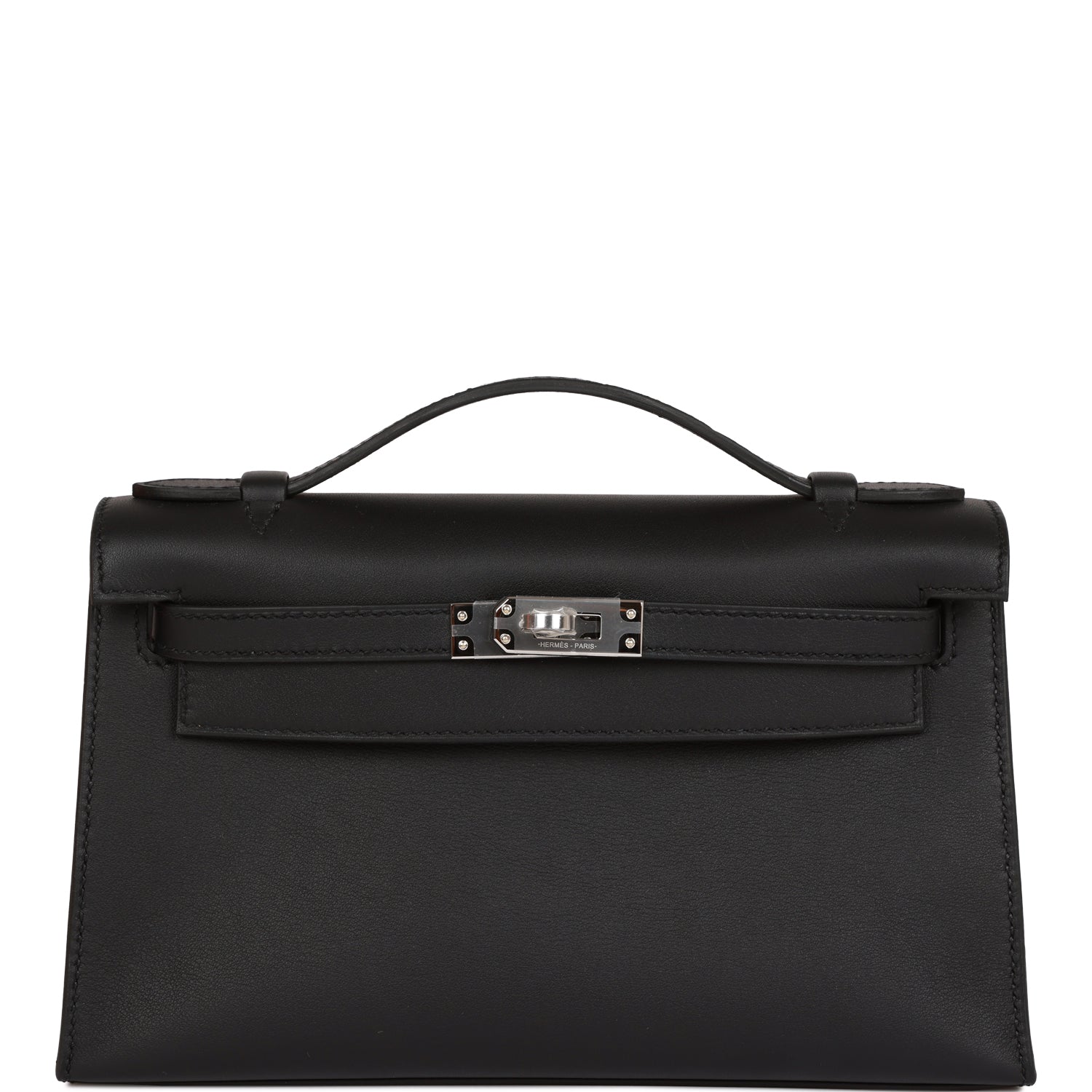 HE&&ME Kelly Pochette Black Swift Palladium Hardware