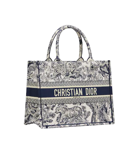 DIOR BOOK TOTE Blue Toile de  (36 x 27.5 x 16.5 cm)