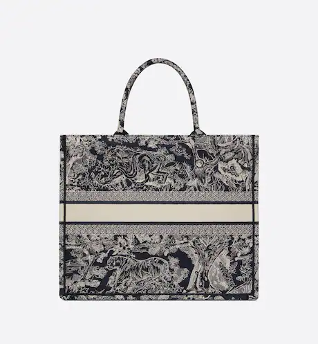 LARGE DIOR BOOK TOTE Blue Toile de  (42 x 35 x 18.5 cm)