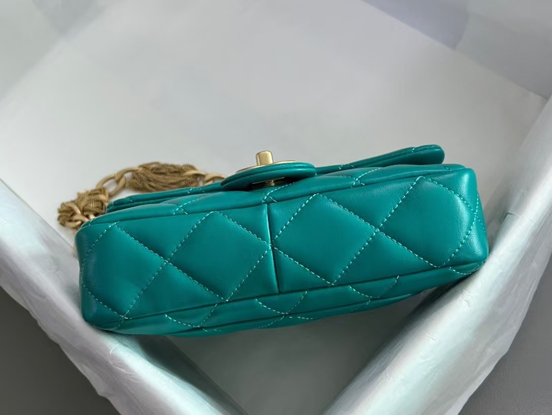 gold button engraved bag