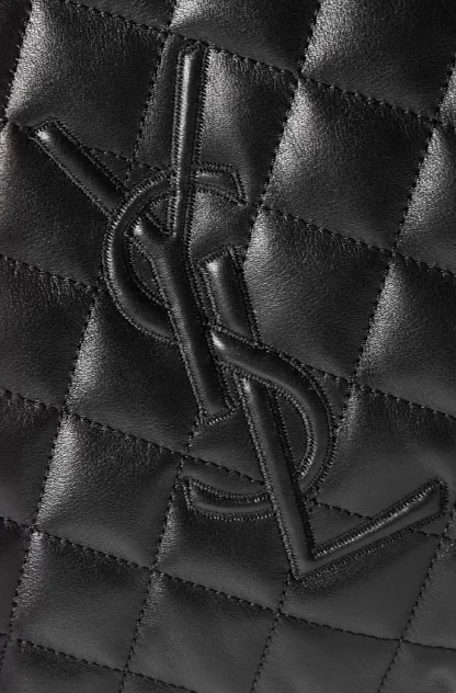 Embroidered quilted leather weekend bag