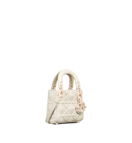 MICRO LADY DIOR BAG Latte with Diamond Motif