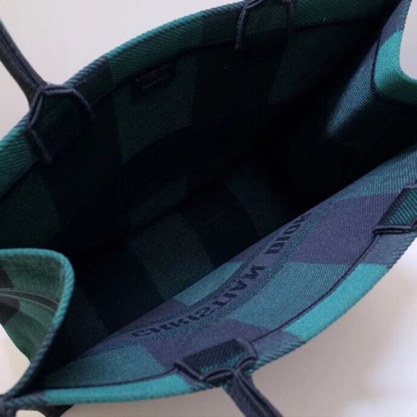 Dior Book Tote Bag  Check Canvas