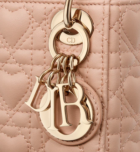 MICRO LADY DIOR BAG Pink  with Heart Motif