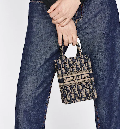 MINI DIOR BOOK TOTE PHONE BAG Blue Dior  (13 x 18 x 5 cm)