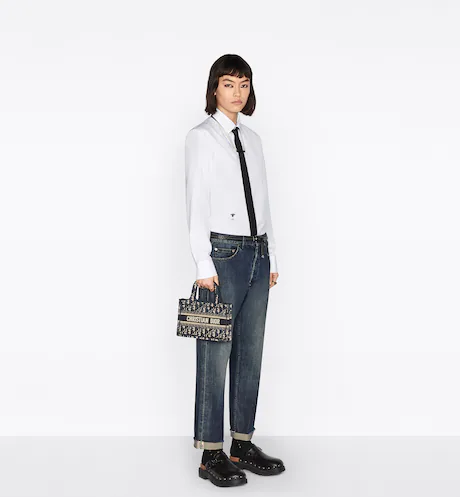 MINI DIOR BOOK TOTE Blue Dior  (22.5 x 15 x 6 cm)