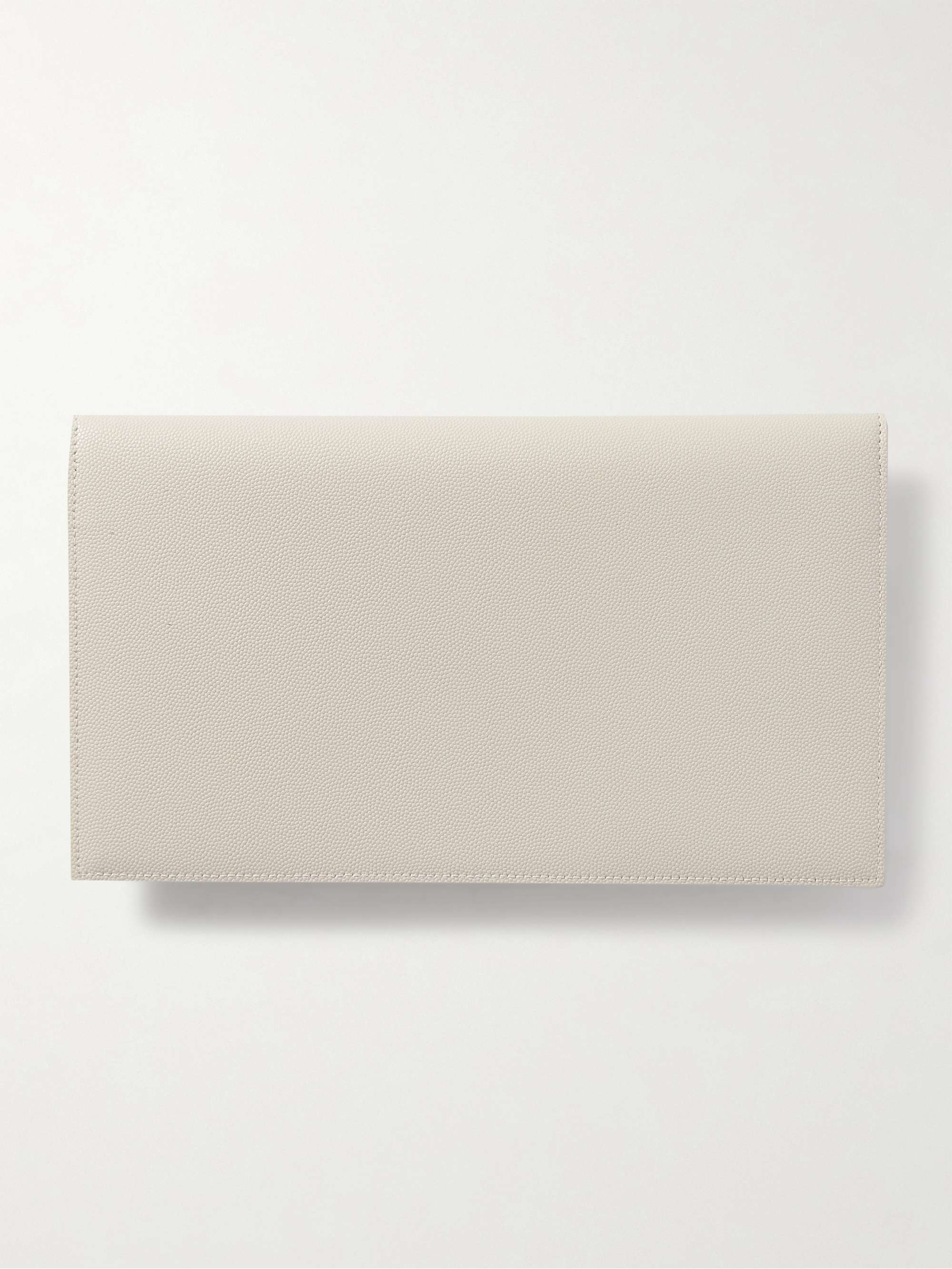 Textured leather pouch