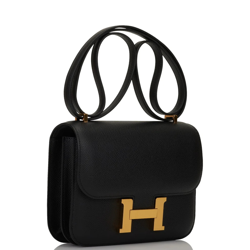 HE&&ME Constance Bag 18 Black Epsom Gold Hardware