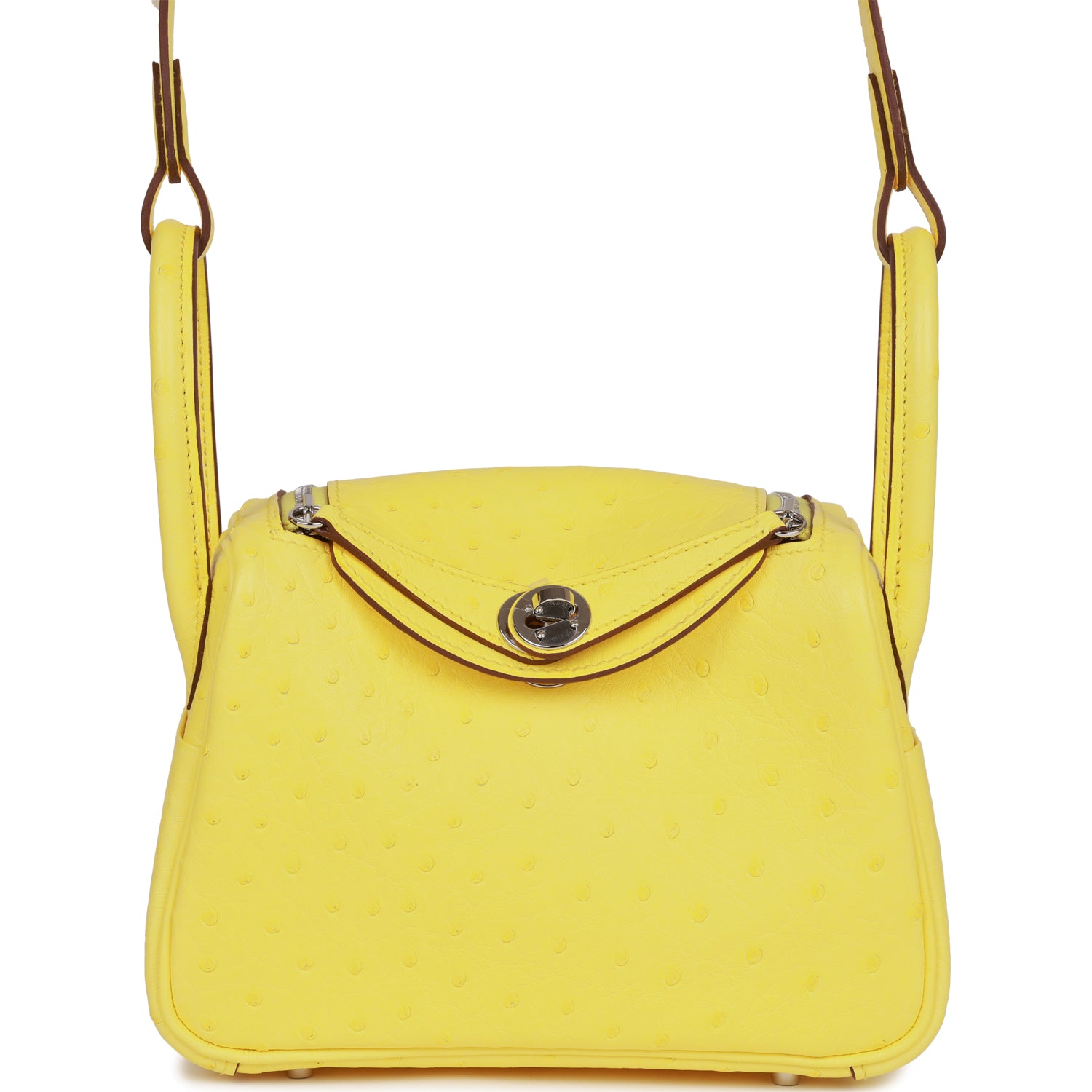 HE&&ME Mini Lindy Jaune Citron Ostrich Palladium Hardware