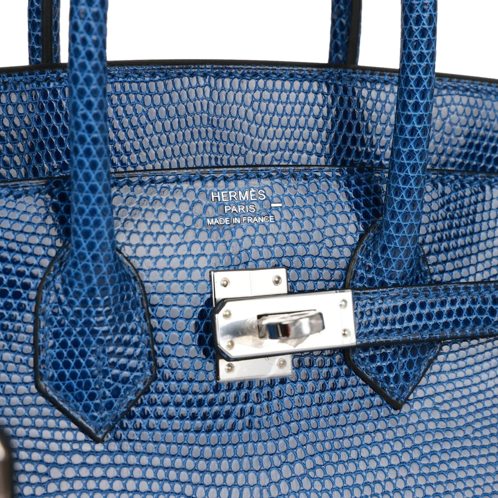 HE&&ME Birkin 25 Bleu Saphir Lizard Palladium Hardware