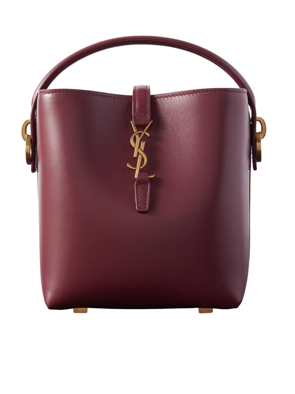 Leather mini bucket bag