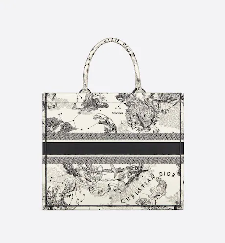 LARGE DIOR BOOK TOTE Latte Toile de  (42 x 35 x 18.5 cm)