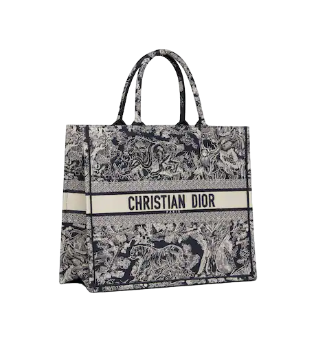 LARGE DIOR BOOK TOTE Blue Toile de  (42 x 35 x 18.5 cm)