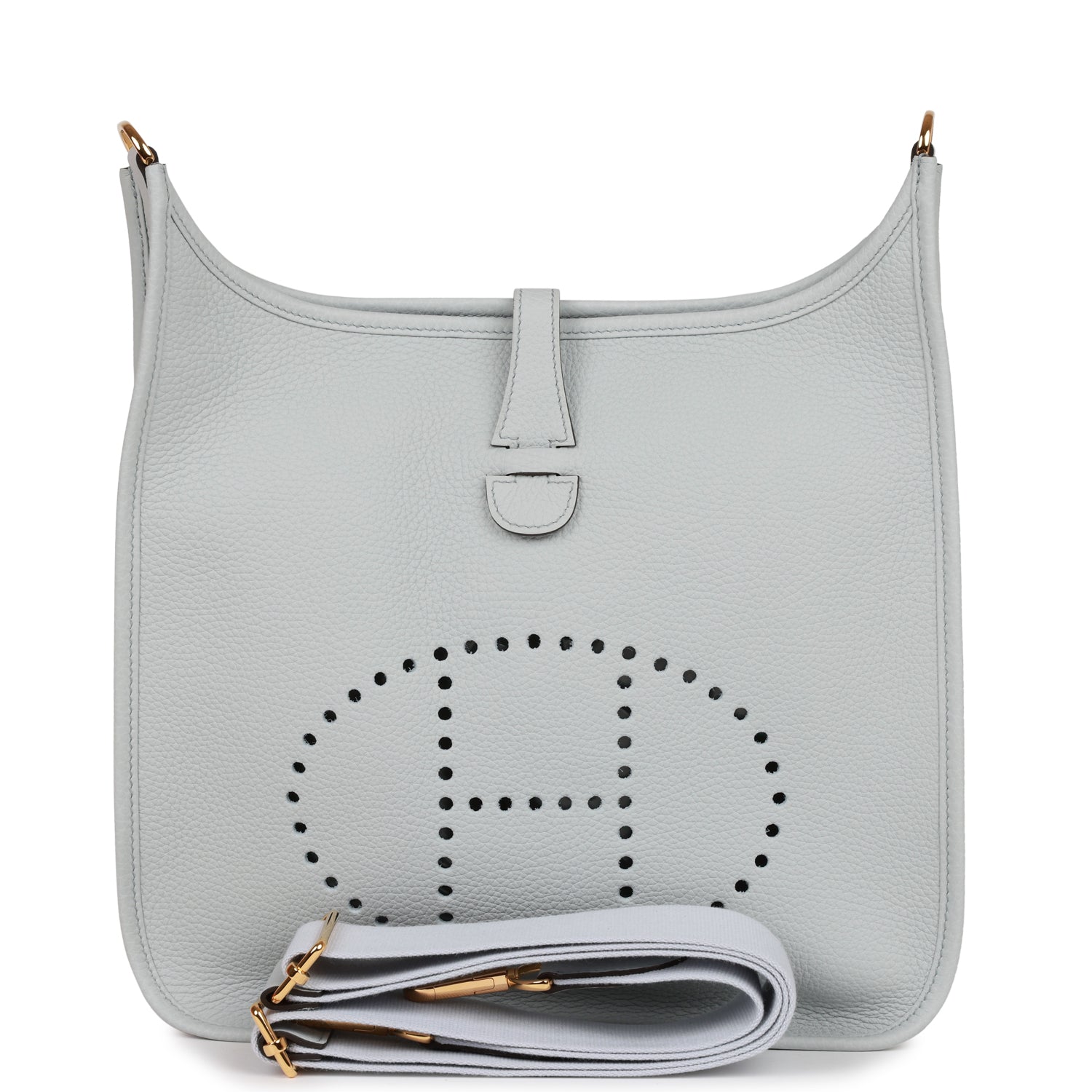 HE&&ME Evelyne III PM Bleu Pale Clemence Gold Hardware