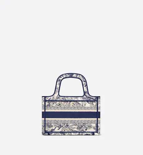 MINI DIOR BOOK TOTE Blue Toile de  (22.5 x 15 x 6 cm)