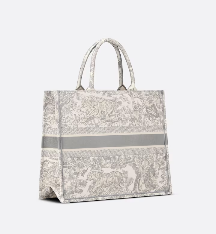 LARGE DIOR BOOK TOTE Gray Toile de  (42 x 35 x 18.5 cm)