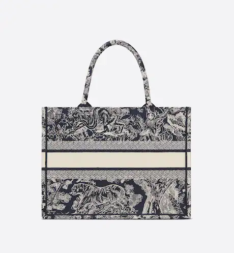 DIOR BOOK TOTE Blue Toile de  (36 x 27.5 x 16.5 cm)