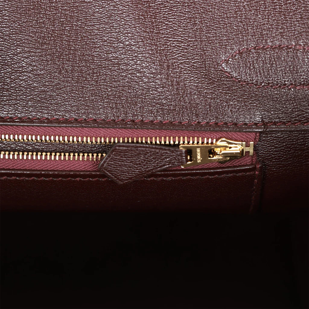 HE&&ME Birkin 30 Bordeaux Shiny Porosus Crocodile Gold Hardware