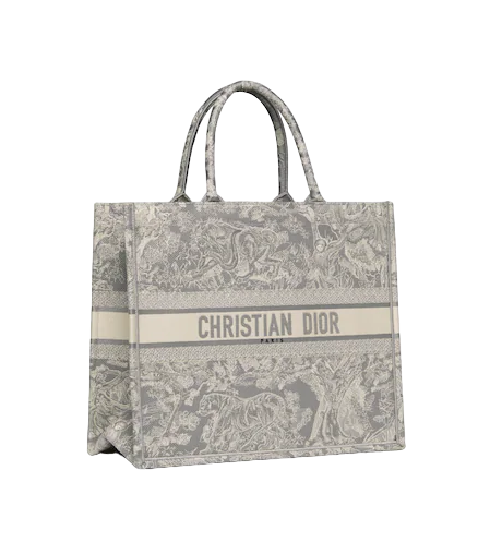 LARGE DIOR BOOK TOTE Gray Toile de  (42 x 35 x 18.5 cm)