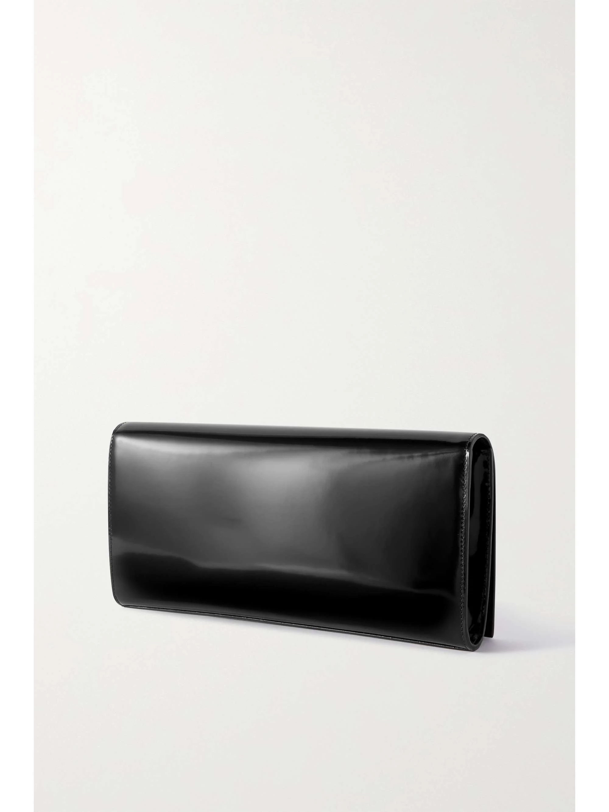 Kate glossed-leather clutch