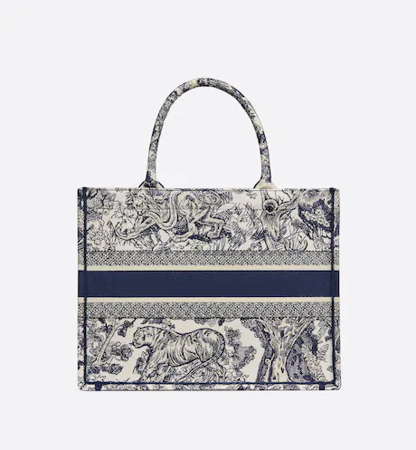 DIOR BOOK TOTE Blue Toile de  (36 x 27.5 x 16.5 cm)
