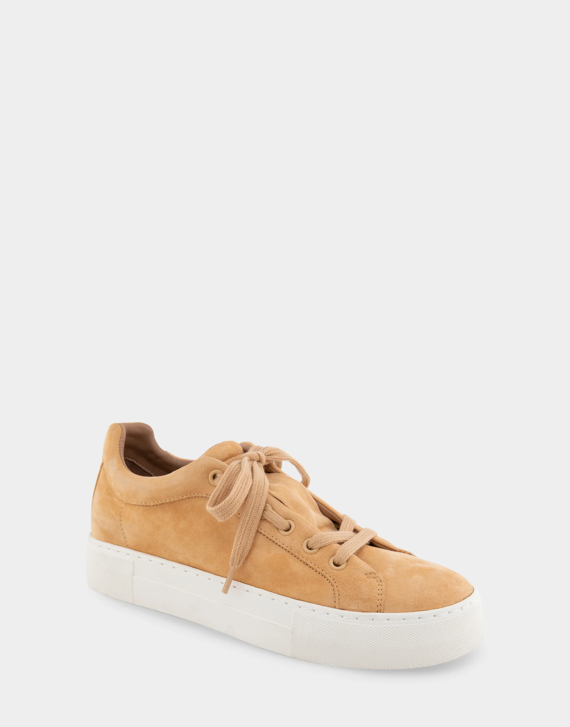 Bo Beige Suede Lace Up Sneakers