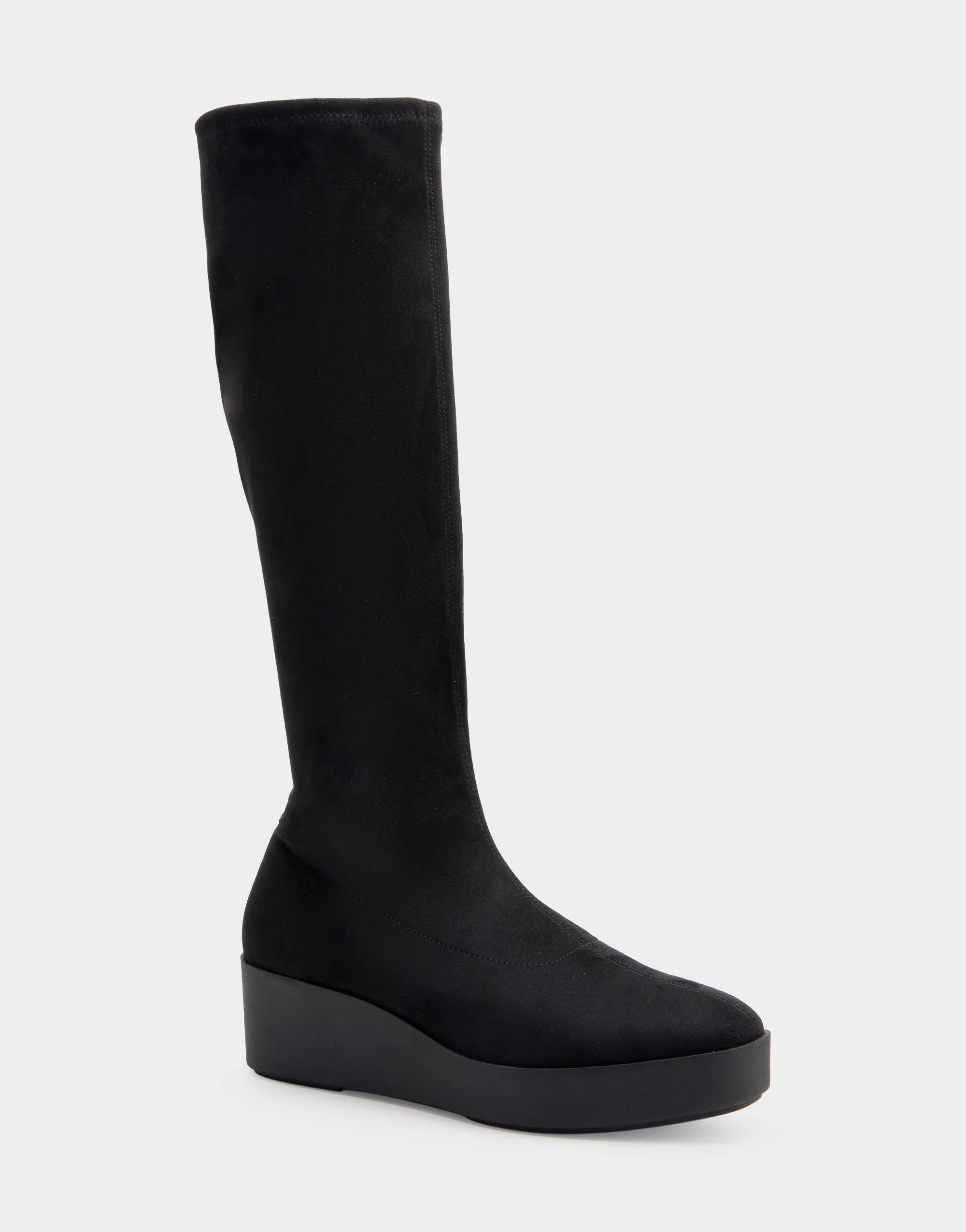 Cecina Black Stretch Faux Suede