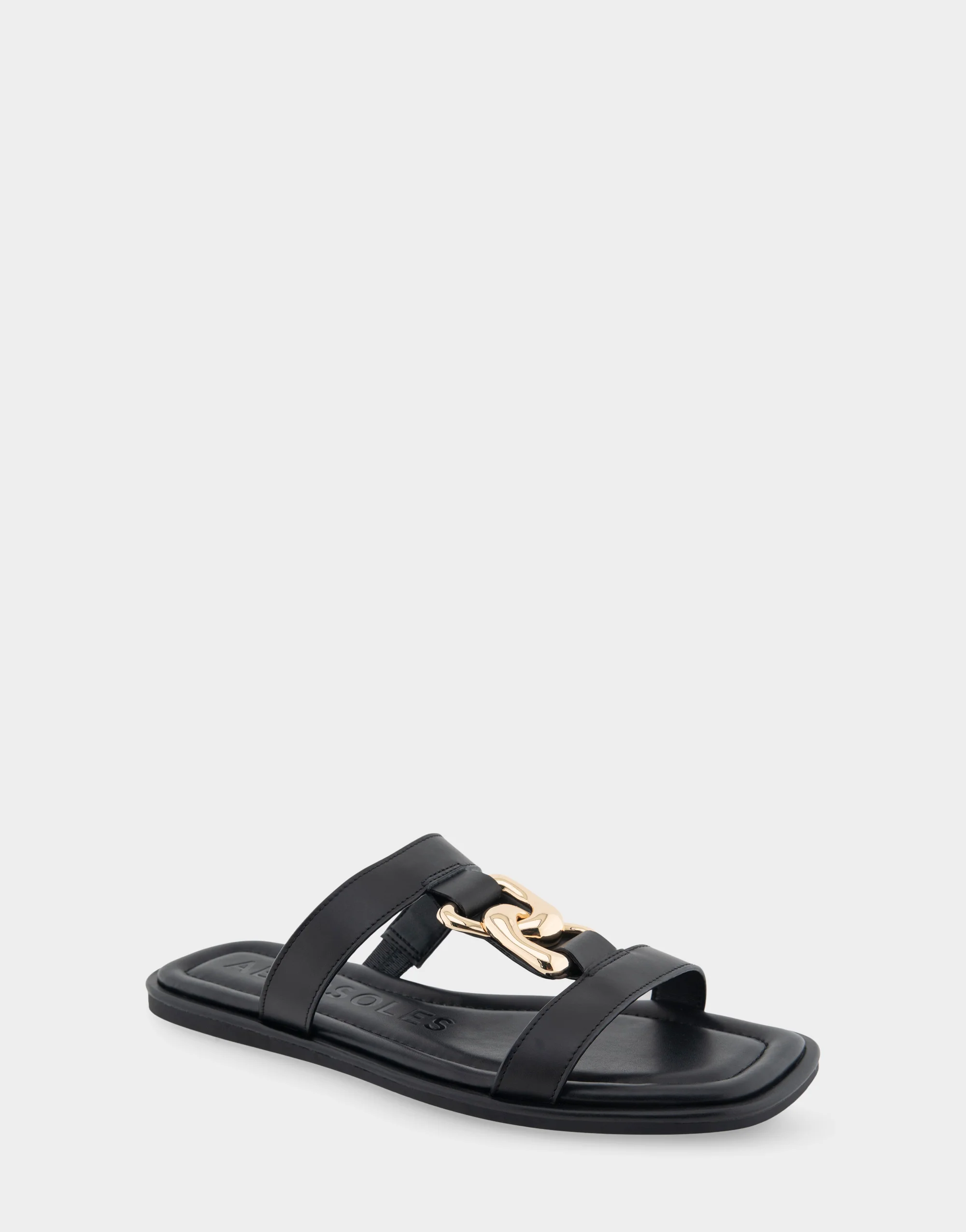 Boston Black Leather Ornamented Sandal